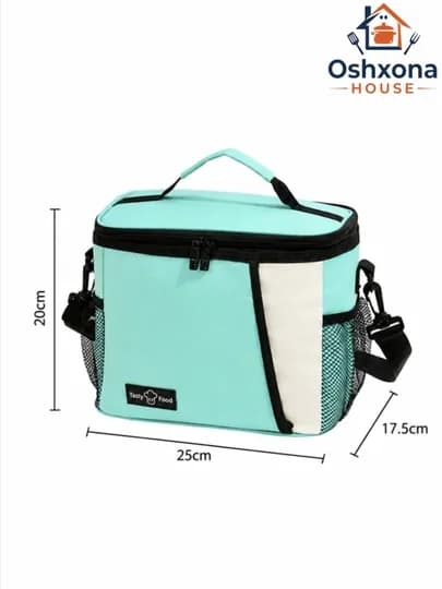 Сумка для обеда, термосумка Lunch Bag, изотермическая, для еды, с удобной ручкой — OWHOUSE-SUMKAKOTTA-НГОЛУБ