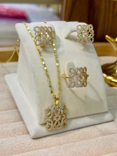 Коллекция украшений для женщин и девушек — JEWSTR-PUSHTI555-ГОРЧИЧ-17