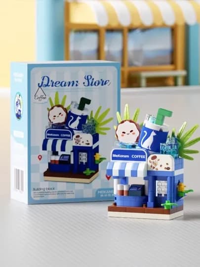Конструктор «Dream City Series», 22 видов, 120–250 деталей, мини-магазины и кафе — HPPYKS-КОНСТРУКТОР-МЕНТОЛ