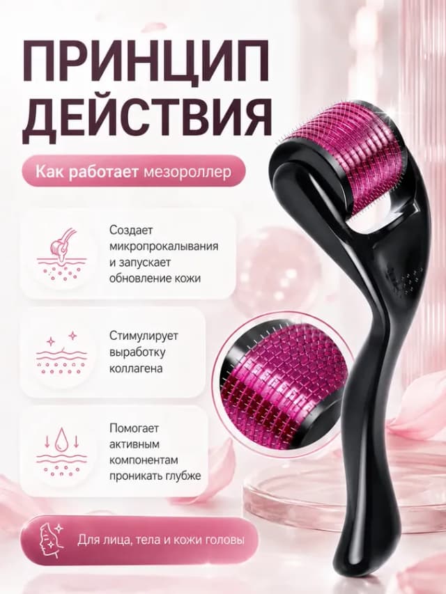 Мезороллер для лица 540 игл 1,5 мм