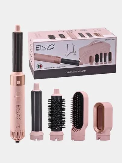 ENZO Professional 5-в-1 Набор для укладки волос (Фен, выпрямитель, плойка, щётки) — 1106201-FEN