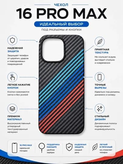 IPhone 16 Pro Max чехол — DECOR3-16MAX-ЧЕРН-16max: