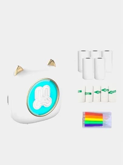 Беспроводной мини термопринтер, для телефона, для детей, с Bluetooth — CHILL-050-СИНИЙ