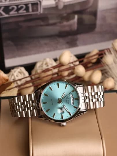 Мужские наручные часы Oristar Precious Time Classic Day-Date — 12334-WORI12-БИРЮЗ
