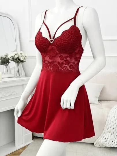 Нежный пеньюар для женщин — QAURA-PIJAMAPUSHTI-АЛЫЙ-XL