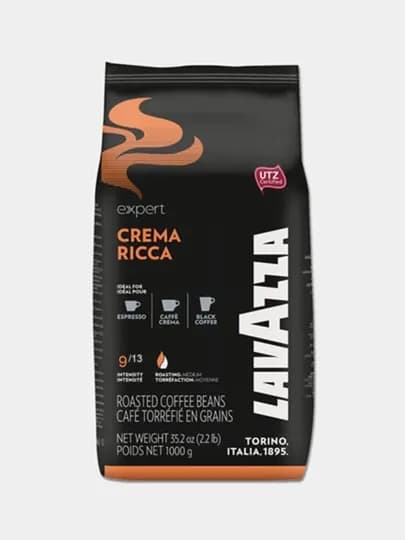 Кофе жареный в зернах Lavazza Crema Ricca, 1 кг — VENDING-KOFE004