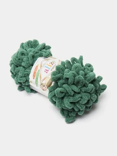Пряжа Alize Puffy с большими петельками, однотонный — KARTOPU-ALPUFY2-ЗЕЛЕН