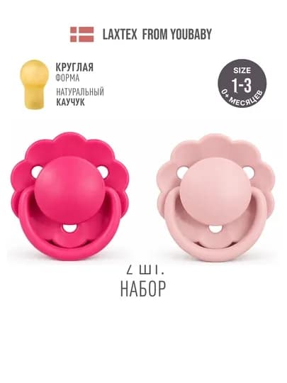 Пустышка соска, 2 шт в комплекте, каучук, круглая форма, без BPA, с 0–18 мес, вентиляция — KENZ0-MUMLOVA-МАРСАЛ-12