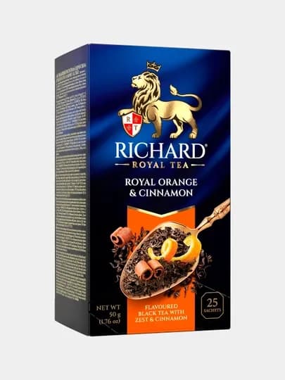 Чай Richard "Royal Orange & Cinnamon", черный, 25 сашет x2 г — DANIHA-DFCVM29