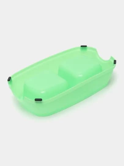 Двойная миска для кормления кошек и собак, 21 * 12.5 * 5 см — BRDSHOP-N10MINI-ЗЕЛЕН