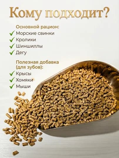 Гранулированный корм для грызунов и кроликов полнорационный. Фасовка 1 кг и 2 кг — АЛИСА-V1ГРЫЗУНАМ-БЕЛЫЙ