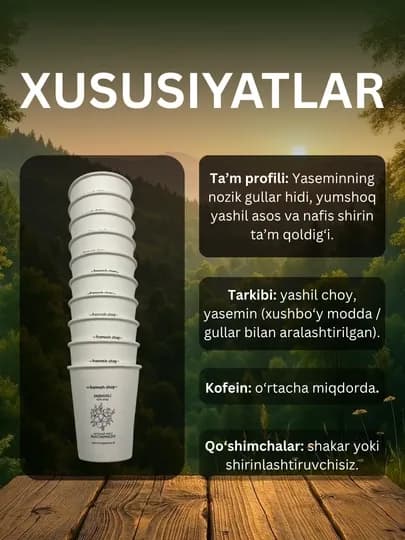 Зеленый чай в стаканчиках, 10 стаканчиков, разные вкусы — 9898-ZELECHAYSTN-БЕЛЫЙ