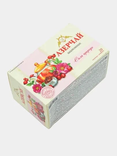 Черный чай Азерчай "Сила природы", с шиповником, 20 пакетиков, 1,8 г — AZERCAY-00236