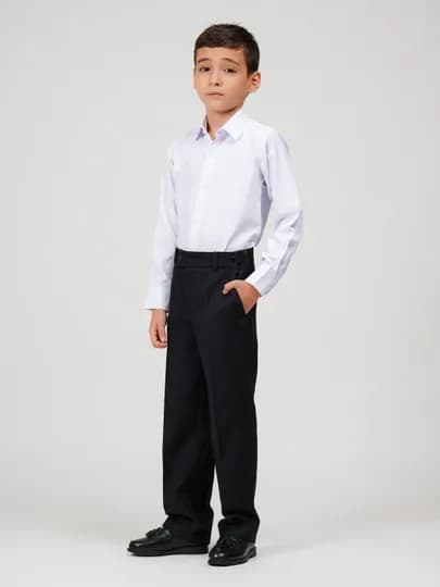 Рубашка для мальчика Slim Fit с длинным рукавом, качественная, школьная форма, 7-14 лет — DARENZI-ДЕТСКИ-БЕЛЫЙ-36
