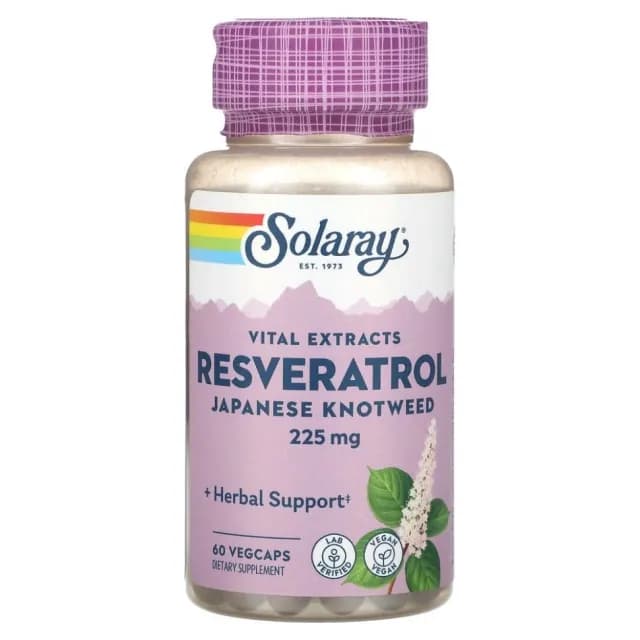 Solaray Vital Extracts Yapon to‘rg‘oqidan olingan Resveratrol 225 mg, 60 o‘simlik kapsulalari (48947)