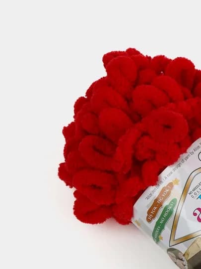 Пряжа Alize Puffy с большими петельками, однотонная — KARTOPU-ALPUF12-КРАСН