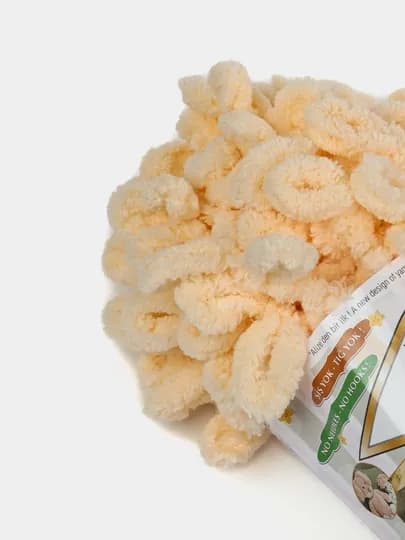 Пряжа Alize Puffy с большими петельками, однотонная — KARTOPU-ALPUF10-МОЛОЧ
