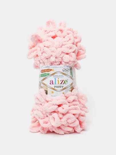Пряжа Alize Puffy с большими петельками, однотонный — KARTOPU-ALPUFY2-ПУДР