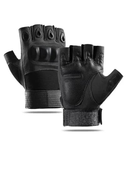 Тактические перчатки Tactical Pro с защитными вставками, вентиляцией и усиленной липучкой — 511-511DOKONPERCHATKA-ЧЕРН-L