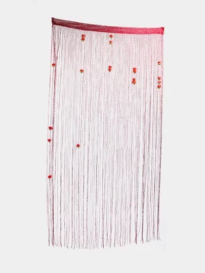 Нитяные шторы лапша, кисея, тюль, с люрексом, разноцветные, размер 100 см на 200 см — ELSHOME-24SHKIS-БОРДОВ