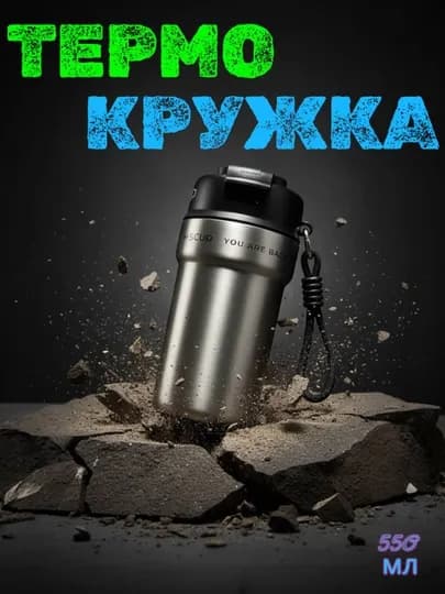 Термокружка для горячих и холодных напитков, держит тепло, из нержавеющей стали — LAYDOM-TERMOKRUJKA1234-СЕРЕБРН