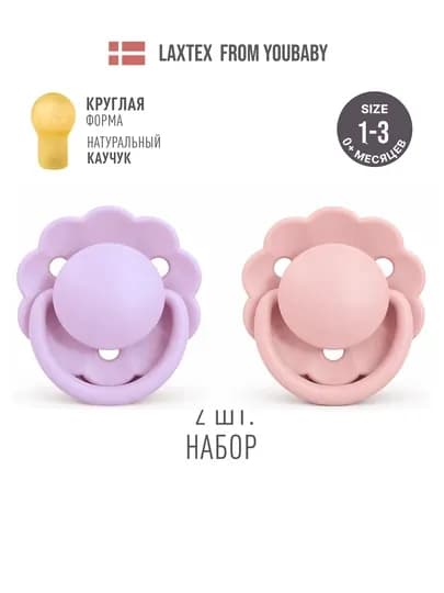 Пустышка соска, 2 шт в комплекте, каучук, круглая форма, без BPA, с 0–18 мес, вентиляция — KENZ0-MUMLOVA-МЕДН-6