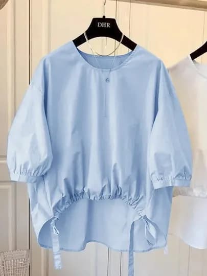Блузка оверсайз, офисная, школьная — 7ГШ-HEY-СВЕТСИН-L/XL