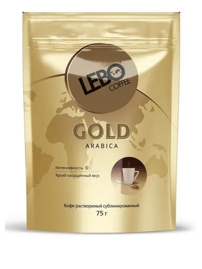 Кофе LEBO растворимый сублимированный Арабика 70–75 г — ароматизированный и классический — MIM25-LERASTVOR-ЗОЛОТ
