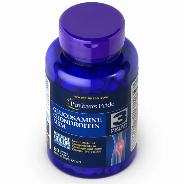 Bo‘g‘imlar uchun kompleks Glucosamine Chondroitin MSM (3 Per Day Formula) Puritan‘s Pride 120 Caplets