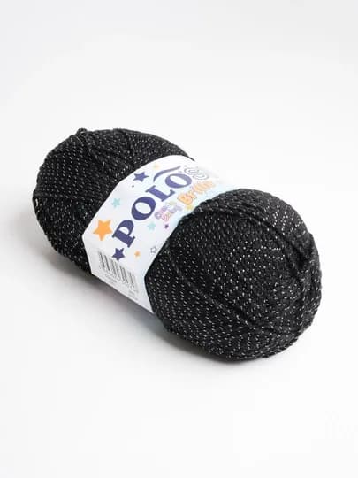 Пряжа- Polosu Brillo 97% акрил, 3% проволока, 100 г, 300 м — PRYAJA1-BRILLO-ЧЕРН