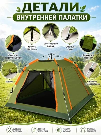 Туристическая палатки, на 2-5, 5-8, 8-9, 10-12 человек — FISHHUN-CHODIRLAR-ЛЗЕЛЕН