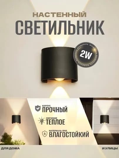 Настенный светильник бра, светодиодная LED лампа, ночник лофт, для дома и улицы — HADAYA-SVETILN-ИНДИГО