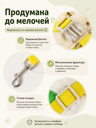 Набор для собак мелких пород: анатомическая дышащая шлейка и поводок 130 см — KUZYA-ШЛЕЙКАПОВОДОКГЛАЗКИ-КРАСНM