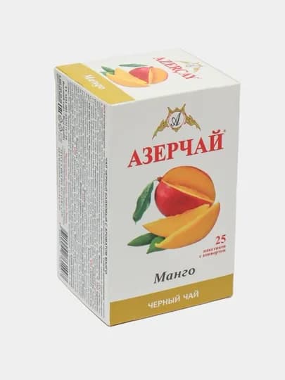 Черный чай АЗЕРЧАЙ, с ароматом манго, 25 шт, 45 г — AZERCAY-007825