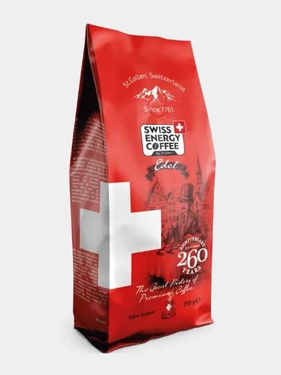 Кофе натуральный, молотый, свежеобжаренный, 100% арабика, 250гр, Swiss Energy Edel — SWISS-EDEL250