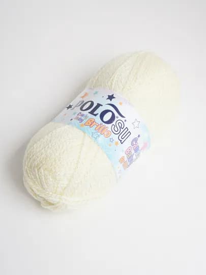 Пряжа- Polosu Brillo 97% акрил, 3% проволока, 100 г, 300 м — PRYAJA1-BRILLO-КРЕМОВ