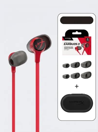 Игровые проводные наушники HyperX Cloud Earbuds II — PLUGIEM-HYPERXEAR-КРАСН