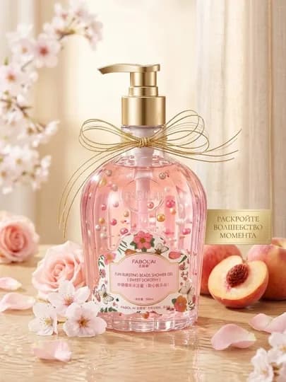 FABOLAI Парфюмированный гель для душа с скрабом, Rich Fragrance, 500 мл — WOXMUR-GEL18-РОЗОВ