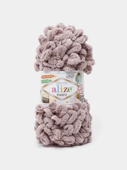 Пряжа Alize Puffy с большими петельками, однотонный — KARTOPU-ALPUFY2-СЕРЫЙ