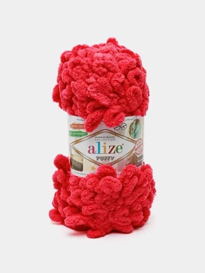 Пряжа Alize Puffy с большими петельками, однотонная — KARTOPU-ALPUF10-ФУКСИЯ
