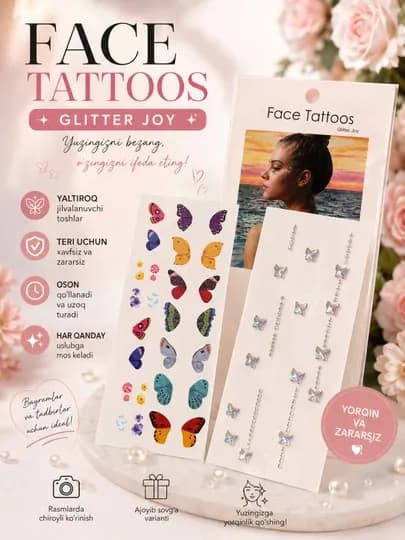 Декоративные тату-стикеры для лица — MARISHA-TATUTOW-ПАСТКОР