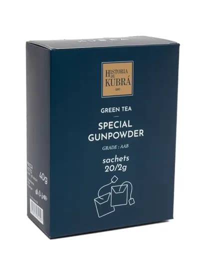 Зеленый чай "Special Gunpowder", 20 пакетиков, 40 г — KUBRA-GUNPAKE