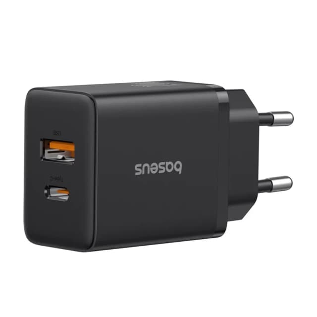 Baseus Cube PD 20W Fast Charger USB+Type-C zaryadlash qurilmasi, Black