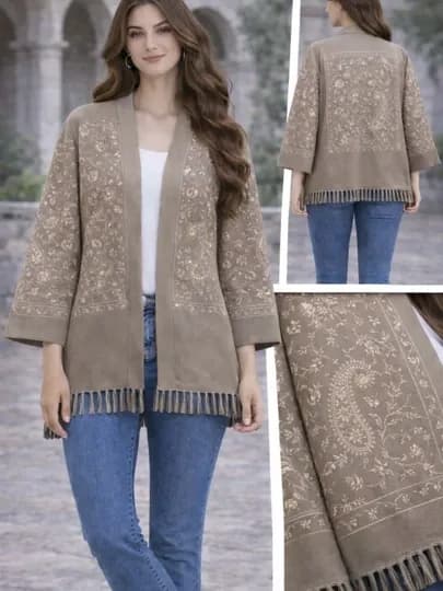 Женский кардиган, с вышивкой, в национальном стиле — SMBSHOP-KARDIGAN-БРОНЗ-Ovesize