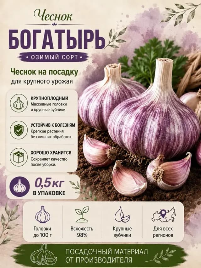 Чеснок Богатырь на посадку, 0.5 кг