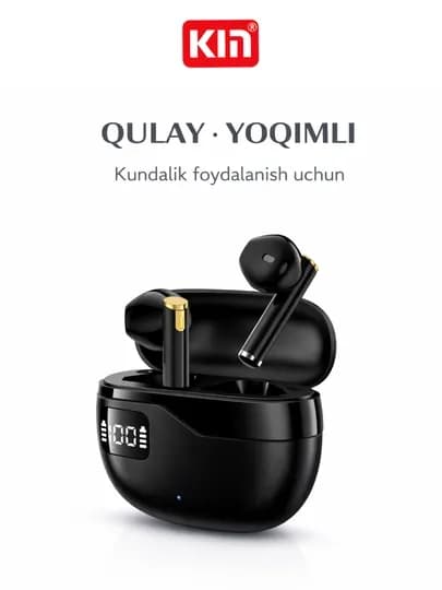 Bluetooth наушники KIN KL56 TWS с LED-дисплеем и ENC шумоподавлением — KIN-KL56A-ЧЕРН
