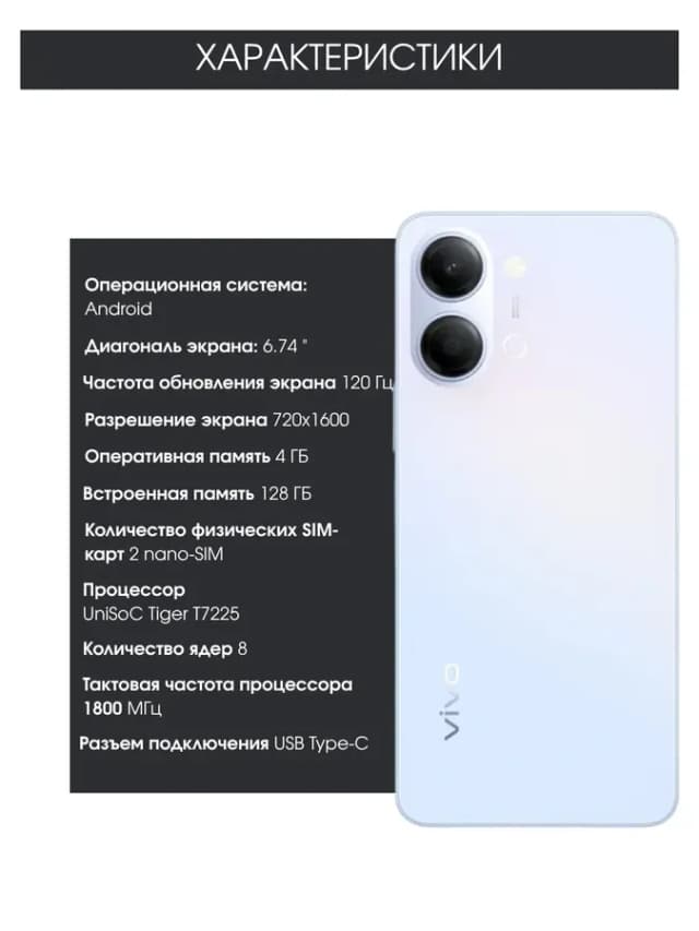 Телефон виво Y05 4GB 128GB