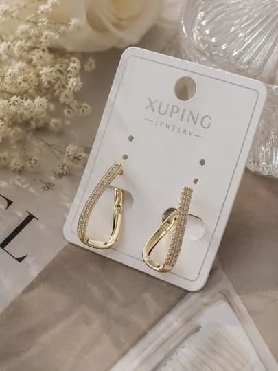 Золотого цвета серьги для женщин, бижутерия, Xuping — LESHOES-XUP003-СЕРЕБРН