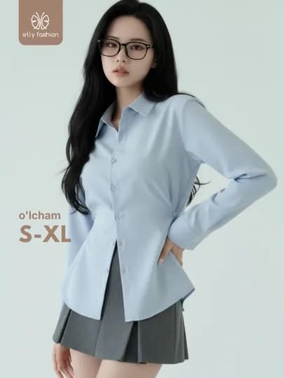 Рубашка женская классическая - EllyFashion — ELFASH1-РУБДЛР-НГОЛУБ-M