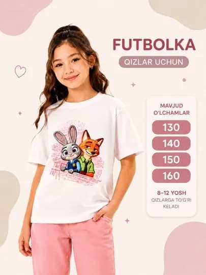 Детские футболки для девочек и мальчиков — NURLIUY-POLOFUTBOLKA-ТЕМНСИН-116122
